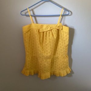 Juicy Couture Yellow Eyelet Blouse w/adjustable straps